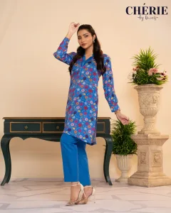 Floral Printed Co-ord Set-Blue