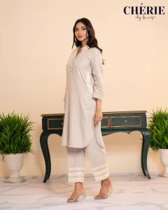 Off white Premium Cotton Co-ord set