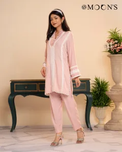 Premium Co-ord Set Solid Peach