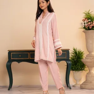Premium Co-ord Set Solid Peach